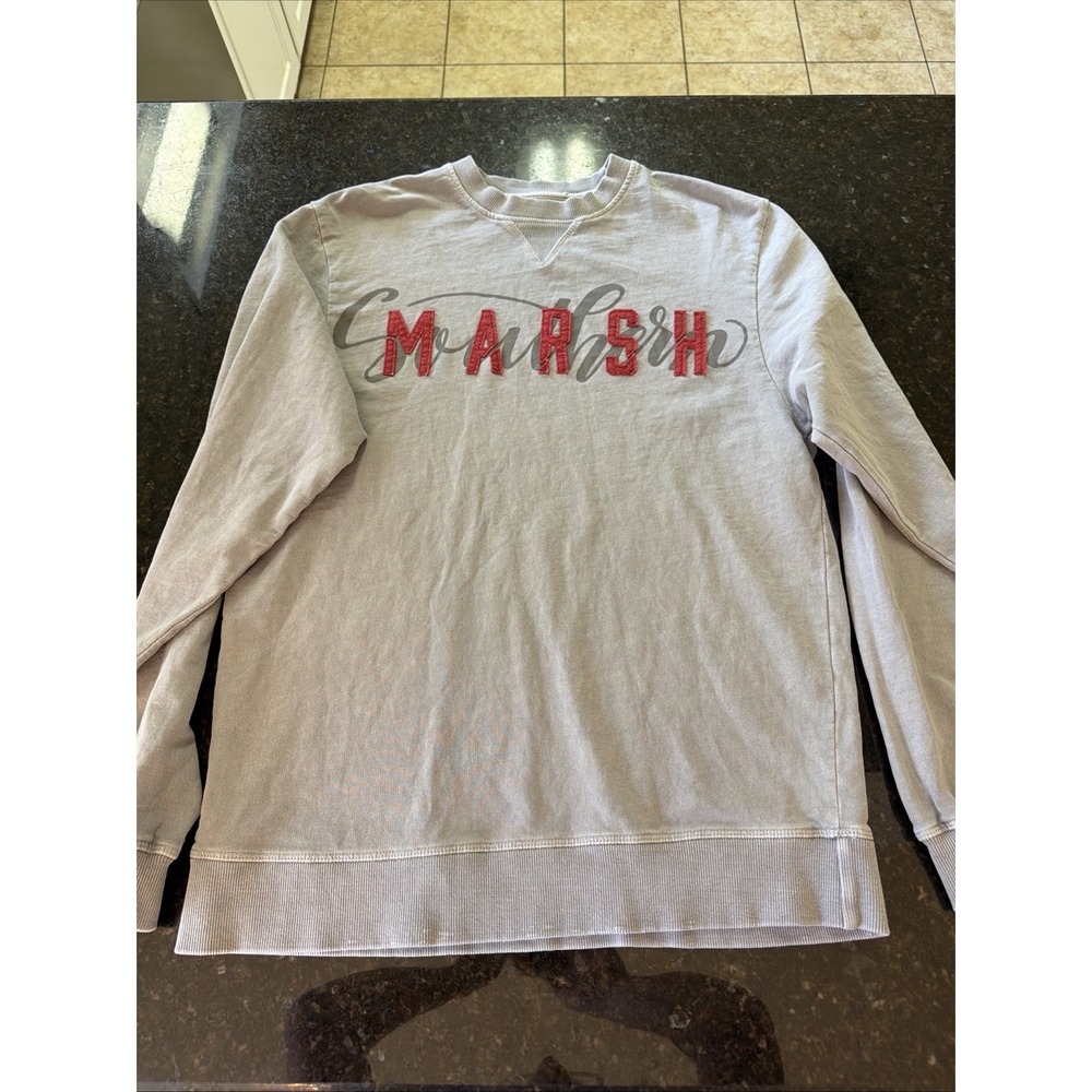 Southern Marsh Rewash Sweatshirt Women's Sz S Gray Embroidered Shirt Long Sleeve